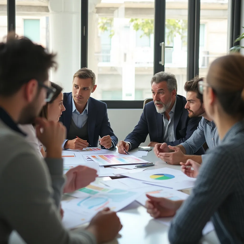 Debate grupal durante un seminario de estrategia empresarial en Argentina