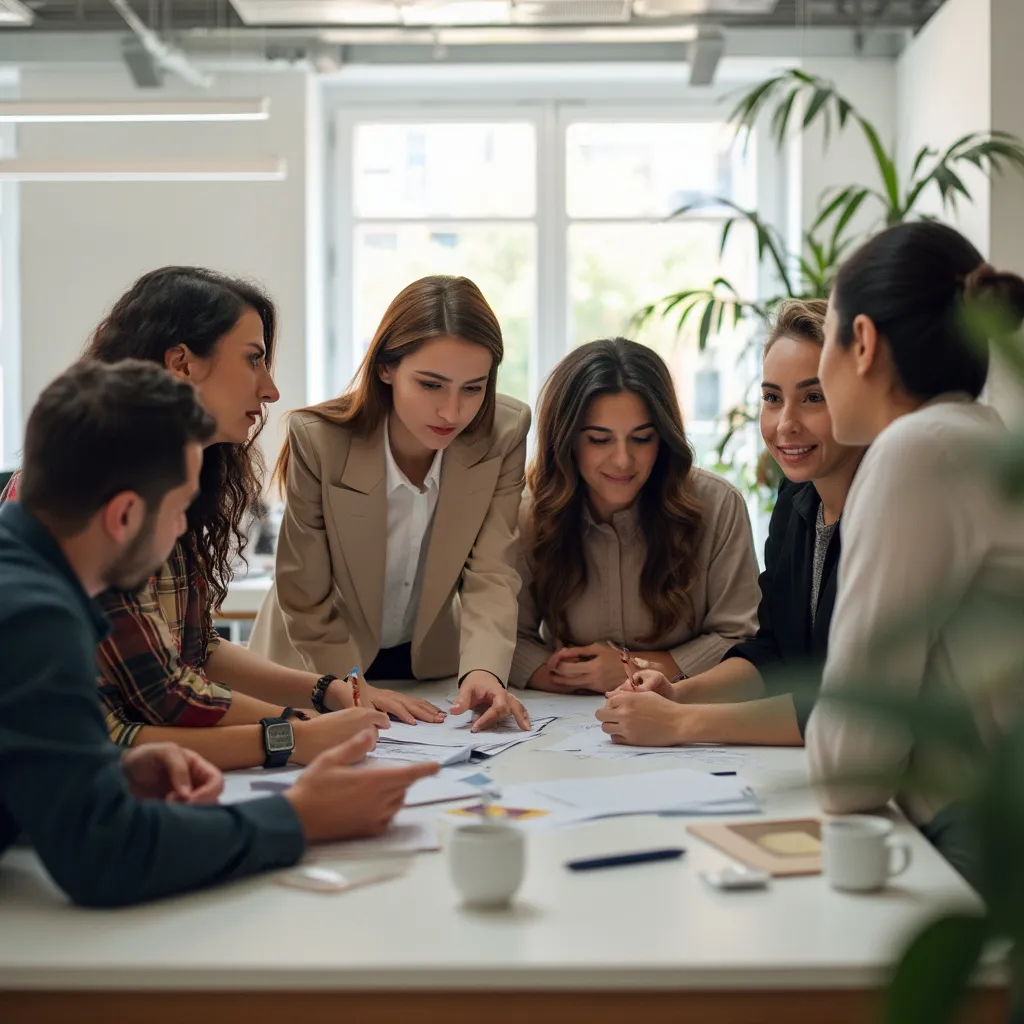 Equipo colaborando en una oficina moderna en Buenos Aires